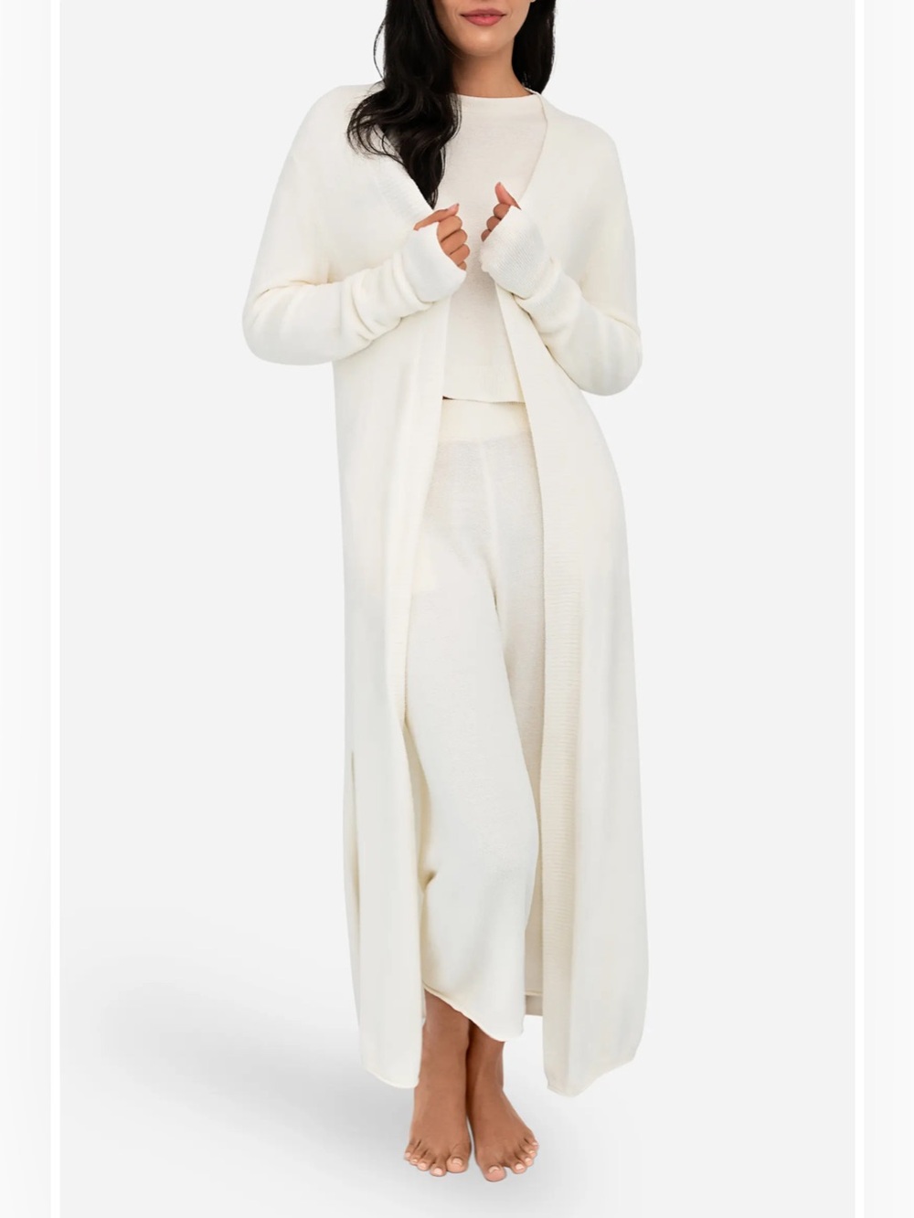 Sunday Citizen CloudCool Pajama Cardigan Off White Open-Front NEW with Tags $145
